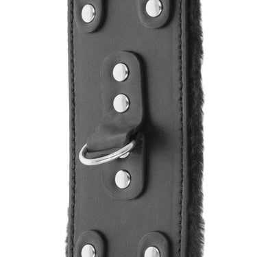 Polsini Regolabili in Pelle PVC Nero per Esperienze Fetish e BDSM